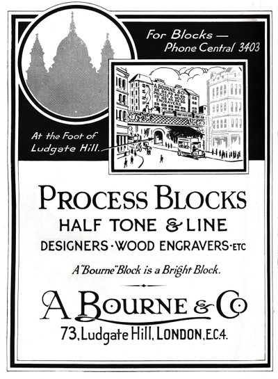Anuncio de A. Bourne & Co. - Bloques de proceso, 1919 de Unbekannt