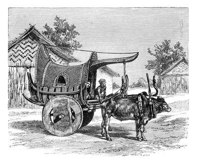 Un carro birmano, Birmania Myanmar, 1895 de Unbekannt