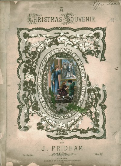 Un recuerdo de Navidad, portada de la partitura, c1860s de Unbekannt