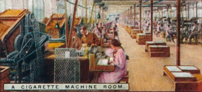 Una sala de máquinas de cigarrillos, 1926 de Unbekannt