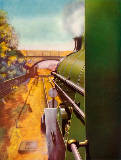 Un camino despejado desde la cabina de una locomotora Atlantic del Southern Railway, 1935 de Unbekannt