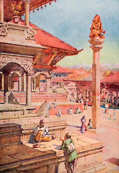 Un Rincón de la Plaza Durbar, Patan, Nepal de Unbekannt