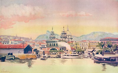 Un rincón del muelle de aduanas de Río, 1914 de Unbekannt