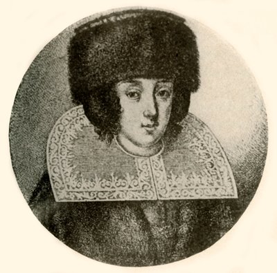 Una dama holandesa con gorro y manto de piel, 1644, 1937 de Unbekannt
