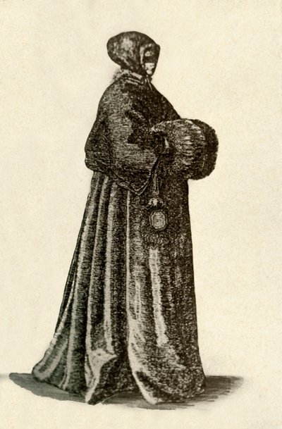 Una dama holandesa con vestido de exterior, 1640, 1937 de Unbekannt