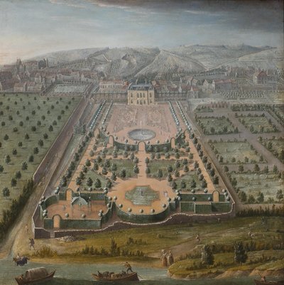 Una finca francesa, óleo sobre lienzo, 131 x 130 cm; Escuela francesa, principios del siglo XVIII de Unbekannt