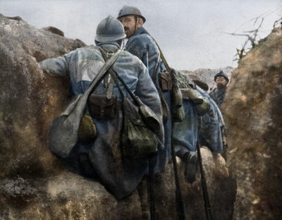 Una trinchera francesa antes de un ataque, 2ª Batalla de Champagne, Francia, 25 de septiembre de 1915 de Unbekannt