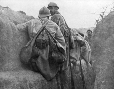 Una trinchera francesa antes de un ataque, 2ª Batalla de Champagne, Francia, 25 de septiembre de 1915 de Unbekannt