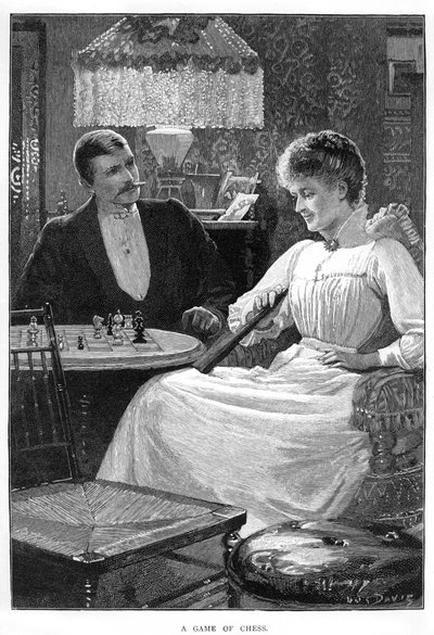 Una partida de ajedrez, c1900s-c1910s de Unbekannt