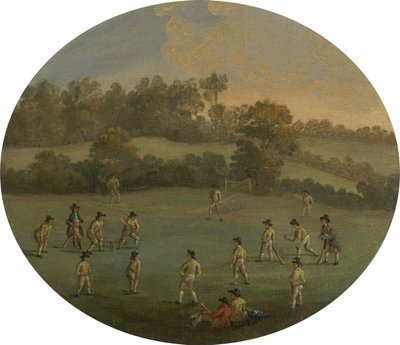 Un juego de cricket, el Club de la Real Academia en Marylebone Fields, ahora Regent