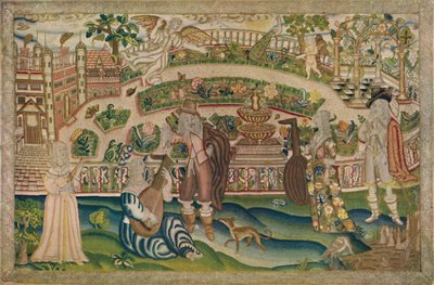 Escena de jardín - Imagen de Petit-Point del período de Carlos I, principios del siglo XVII, 1928 de Unbekannt