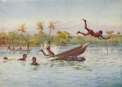 Caza de hipopótamos en África Central, 1924 de Unbekannt