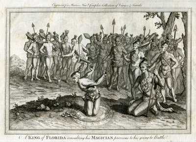 Un rey de Florida consultando a su mago antes de ir a la batalla, c1760 de Unbekannt