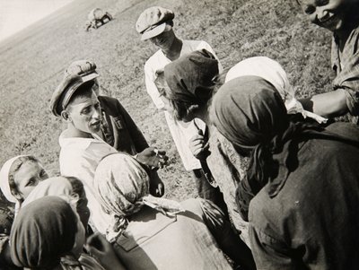 Una brigada de Kolkhoz tomando un descanso, URSS, 1931 de Unbekannt