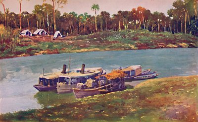Un Campamento Militar en un tramo del Alto Amazonas, a tres mil millas del mar, 1914 de Unbekannt