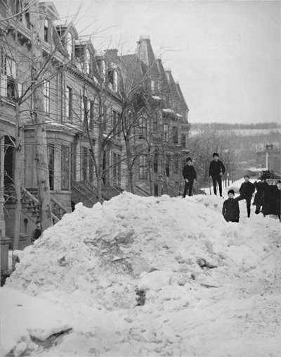 Una calle de Montreal en invierno, siglo XIX de Unbekannt