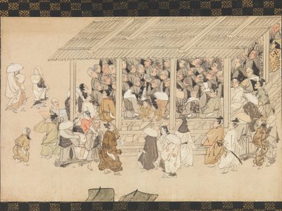 Una Reunión de Nenbutsu en Ichiya, Kioto, de la Biografía Ilustrada del Monje de Unbekannt