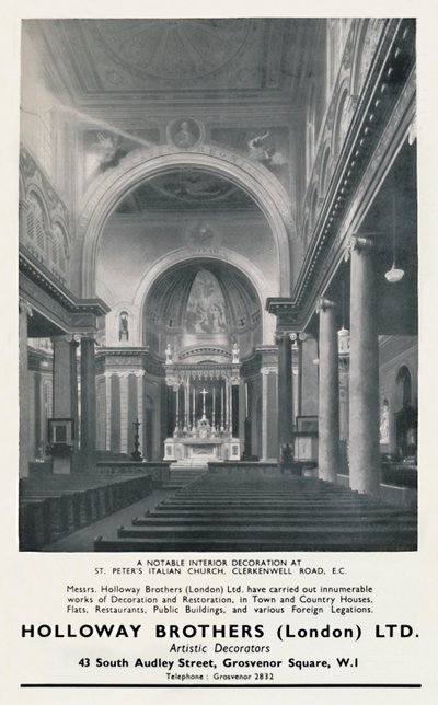 Una notable decoración interior en la Iglesia Italiana de San Pedro, 1933 de Unbekannt