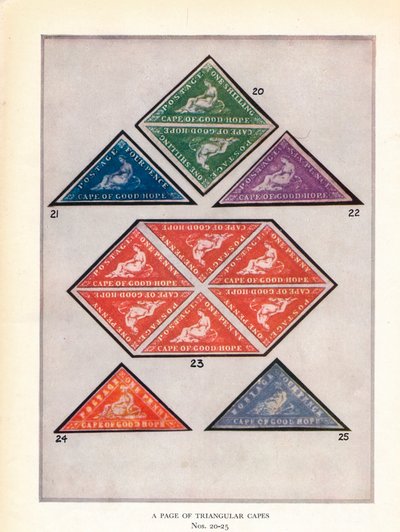Una página de capas triangulares Nos. 20-25, c. 1943 de Unbekannt