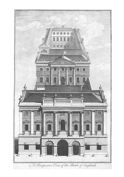 Vista en perspectiva del Banco de Inglaterra, c1775 de Unbekannt