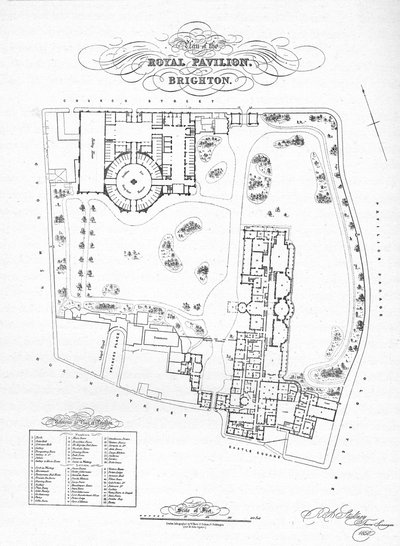 Plano de la finca del pabellón tal como era cuando fue comprada por las autoridades de la ciudad, 1850 de Unbekannt