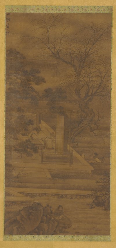 Un Poeta soñando en su pabellón junto al río, dinastía Ming o Qing, siglo XVII de Unbekannt