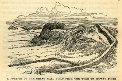 Una parte de la Gran Muralla construida desde el Tyne hasta el Solway Firth por el Emperador Adriano en el año 121 d.C. de Unbekannt