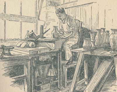 Un alfarero trabajando de Unbekannt