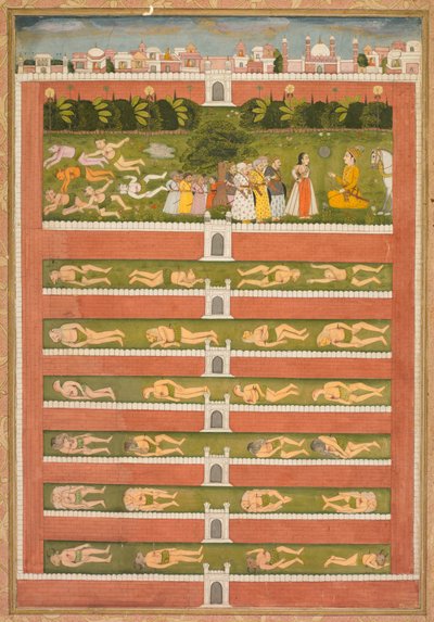 Una princesa y demonios ante un noble: Una hoja de un romance poético, c. 1710 de Unbekannt