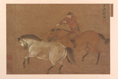Jinete lazando un caballo, dinastía Ming, 1369-1644 de Unbekannt