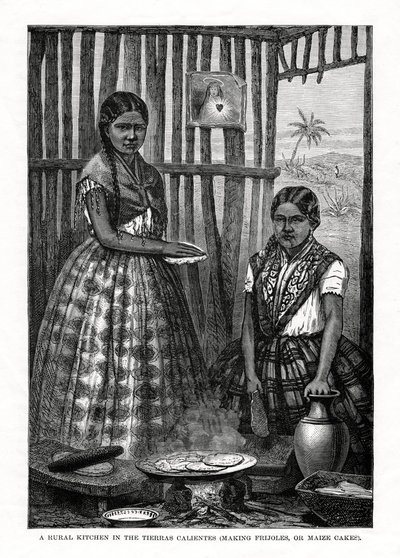 Una cocina rural en las Tierras Calientes, México de Unbekannt