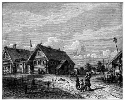Un pueblo ruso en la zona agrícola del sur, c1890 de Unbekannt