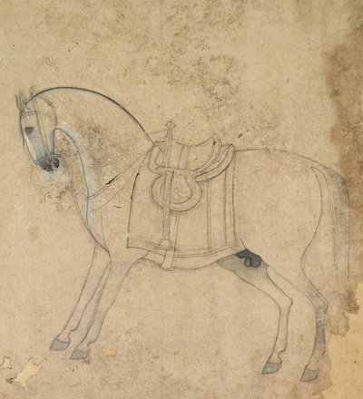 Un caballo ensillado, c. 1750 de Unbekannt
