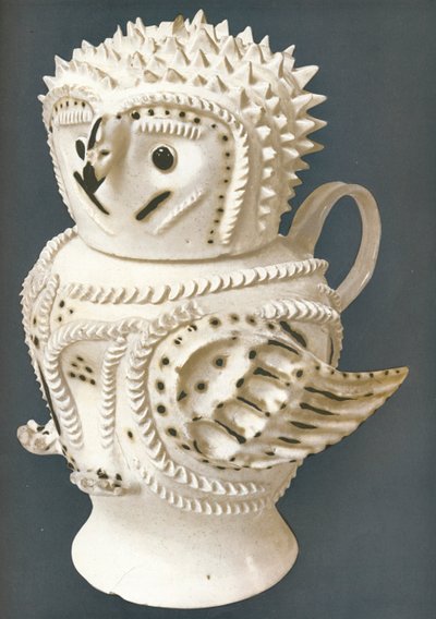 Búho de gres salino usado como jarra, la cabeza como taza, c1730-c1755 de Unbekannt