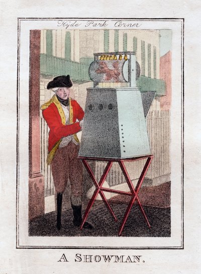 Un showman, Hyde Park Corner, Londres, 1805 de Unbekannt