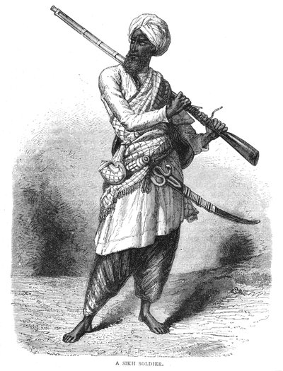 Un Soldado Sikh, c1880 de Unbekannt