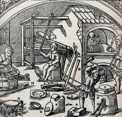 Una refinería de plata, 1556, 1917 de Unbekannt