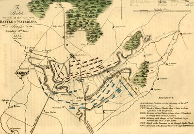 Un boceto de la Batalla de Waterloo, 18 de junio de 1815, 1816 de Unbekannt