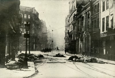 Una calle en Lille, 1919 de Unbekannt