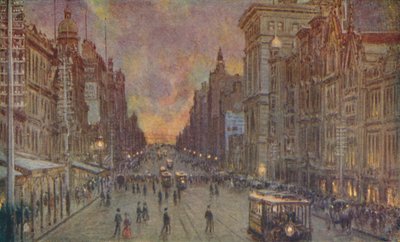Una calle en Melbourne, 1924 de Unbekannt
