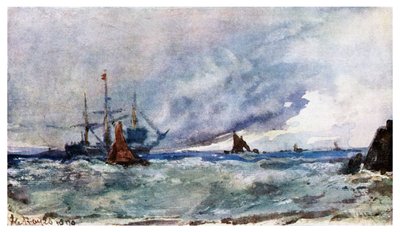 Estudio del cielo y el mar desde la cubierta de un barco frente a Tarifa, 1901 de Unbekannt