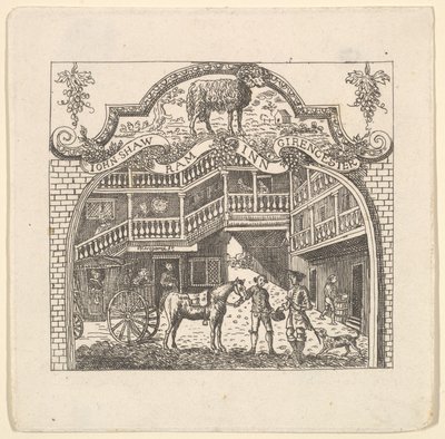 Tarjeta de taberna para John Shaw, década de 1790 de Unbekannt