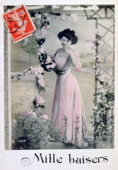 Mil besos, Postal francesa, c1900 de Unbekannt