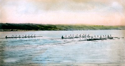 Una prueba de los equipos de Cornell en el lago Cayuga, 1906 de Unbekannt