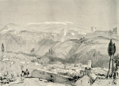 Vista de la Alhambra desde el Albaycín, siglo XIX, 1907 de Unbekannt