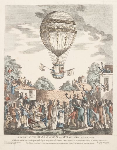 Vista del globo del Sr. Sadler ascendiendo de Unbekannt