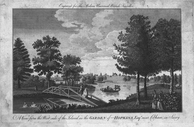 Vista de la isla en el jardín de Hopkins, Esq. cerca de Cobham en Surry., c1760 de Unbekannt