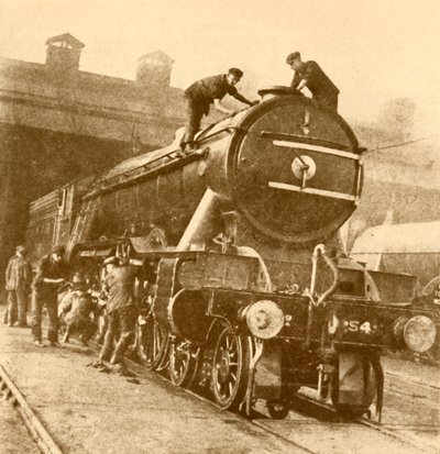 Un lavado y cepillado para el Flying Scotsman, c. 1930 de Unbekannt