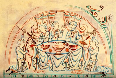 Un banquete, siglo XI de Unbekannt