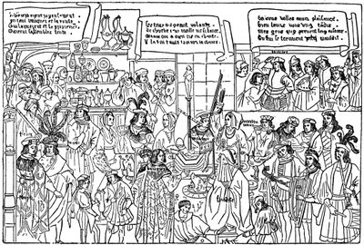Un banquete, finales del siglo XV, 1910 de Unbekannt